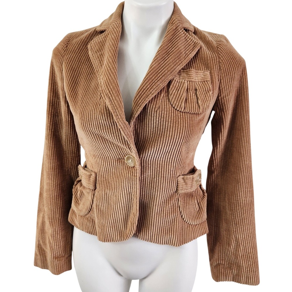 Banana Republic Corduroy Cropped Fitted Blazer Y2K Size 0 - Picture 1 of 10